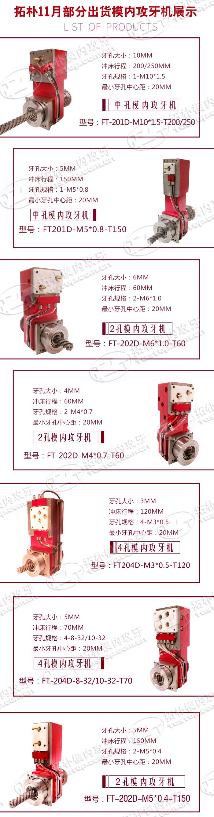 拓樸模內(nèi)攻牙機(jī)出貨展示